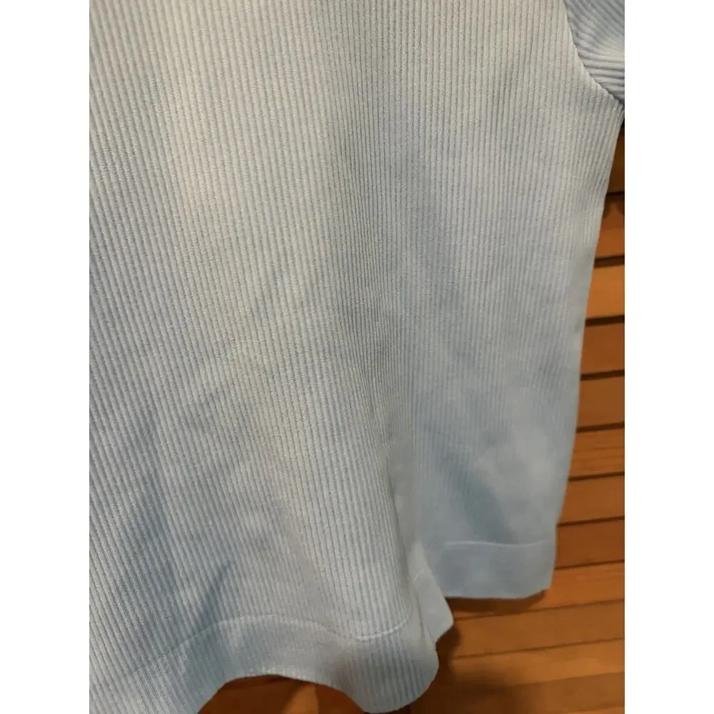 Athleta Girl Rise Above Ribbed Cropped T-Shirt Periwinkle Size Large (12) EUC!